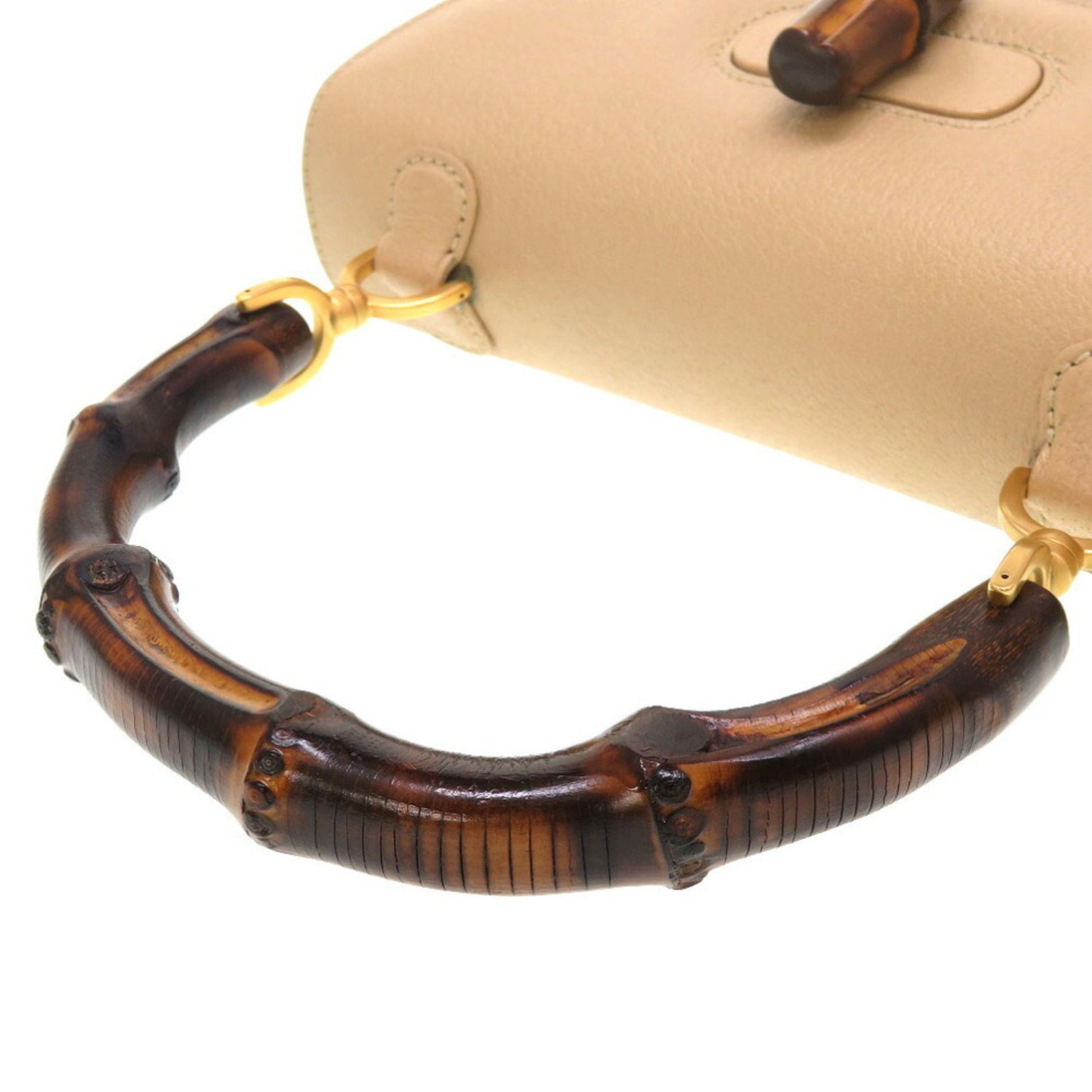 Gucci Bamboo, Beige, Leather, handbag