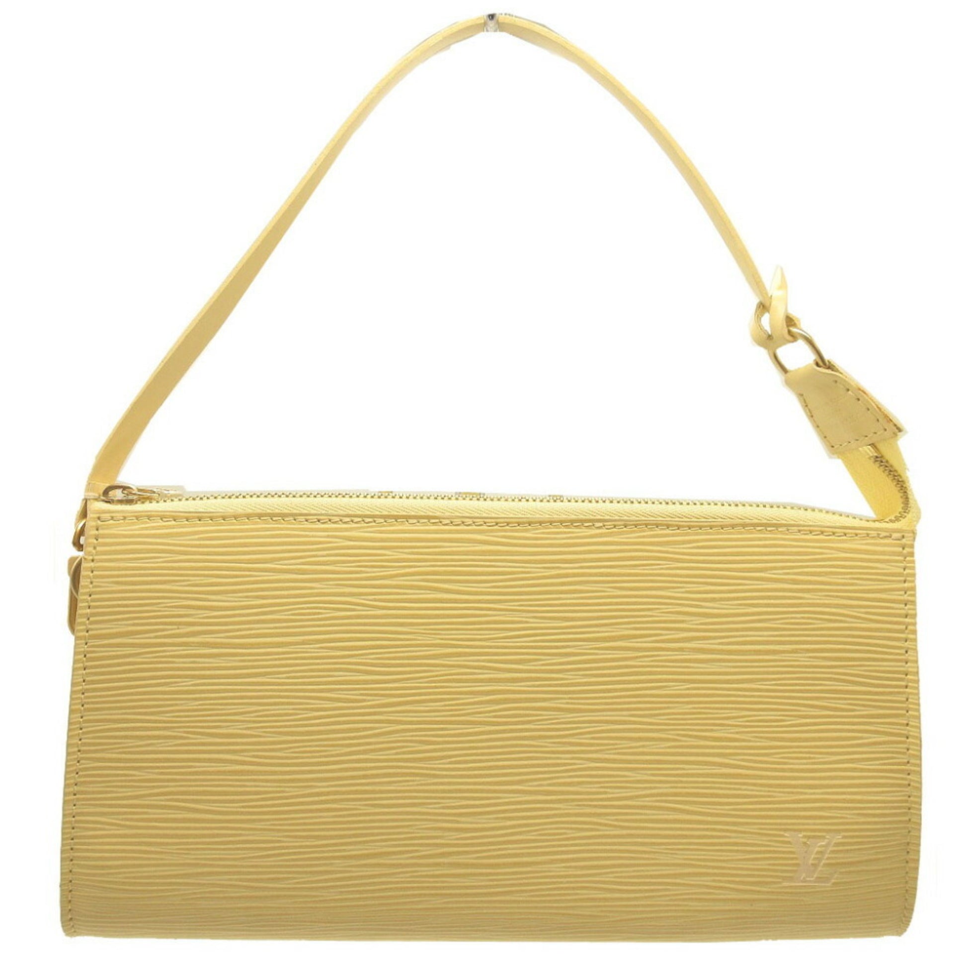 Louis Vuitton Pochette Accessoire, Beige, Leather, clutch