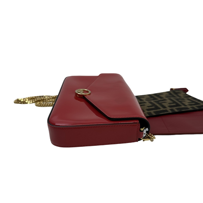 Fendi Wallet on Chain Patent Leather, Red, Patent Leather, Wallet