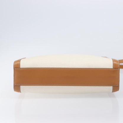 Celine Vertical Cabas Canvas with Leather, Beige, Canvas, Tote Bag