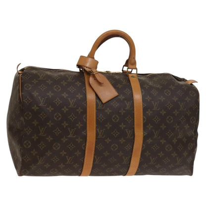 Louis Vuitton Keepall Bag Monogram Canvas, BROWN, CANVAS, Travel bag