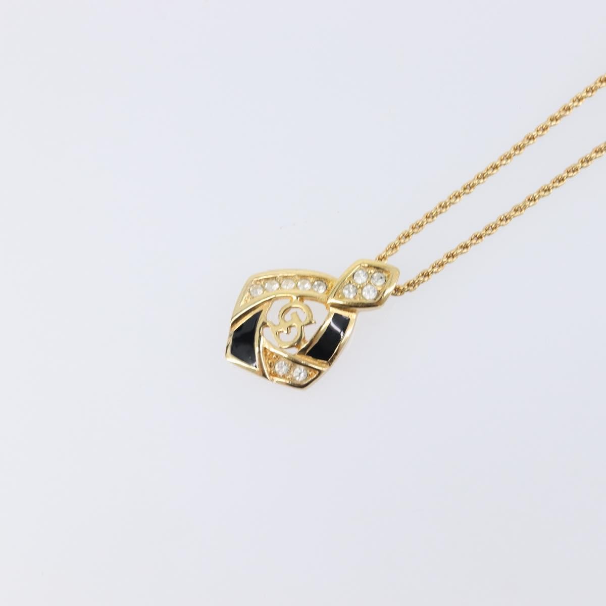 Christian Dior Vintage CD Heart Pendant Metal, Gold, Metal, Necklace