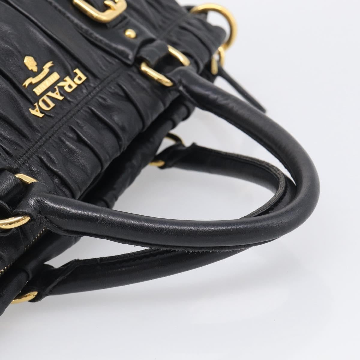 Prada Gaufre Convertible Satchel Nappa Leather, Black, Leather, Handbag