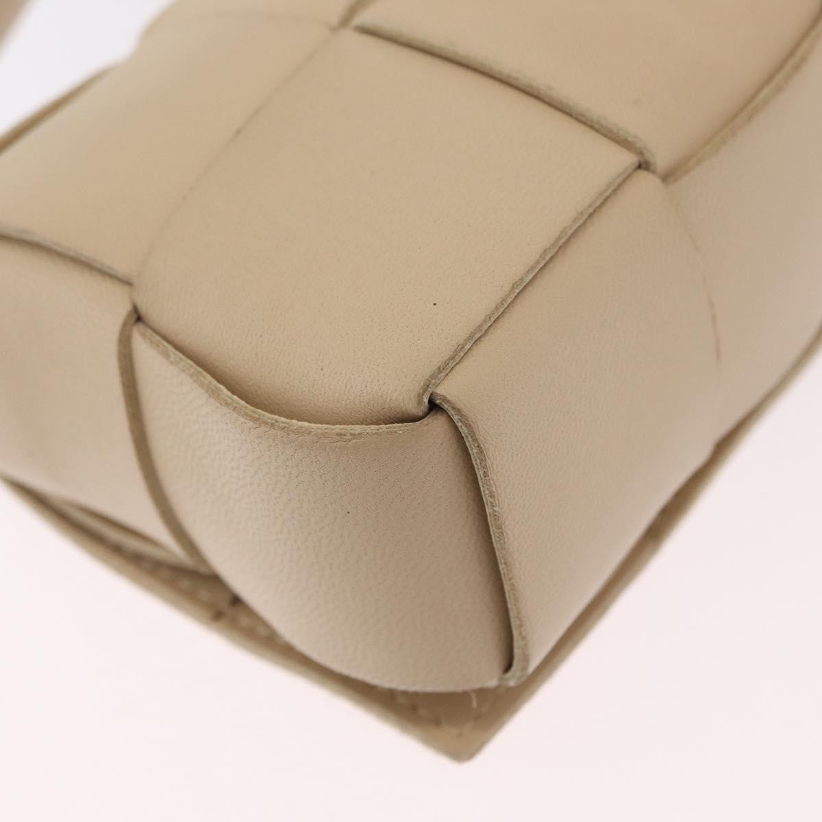 Bottega Veneta Cassette Maxi Intrecciato Leather, Beige, Leather, Crossbody Bag