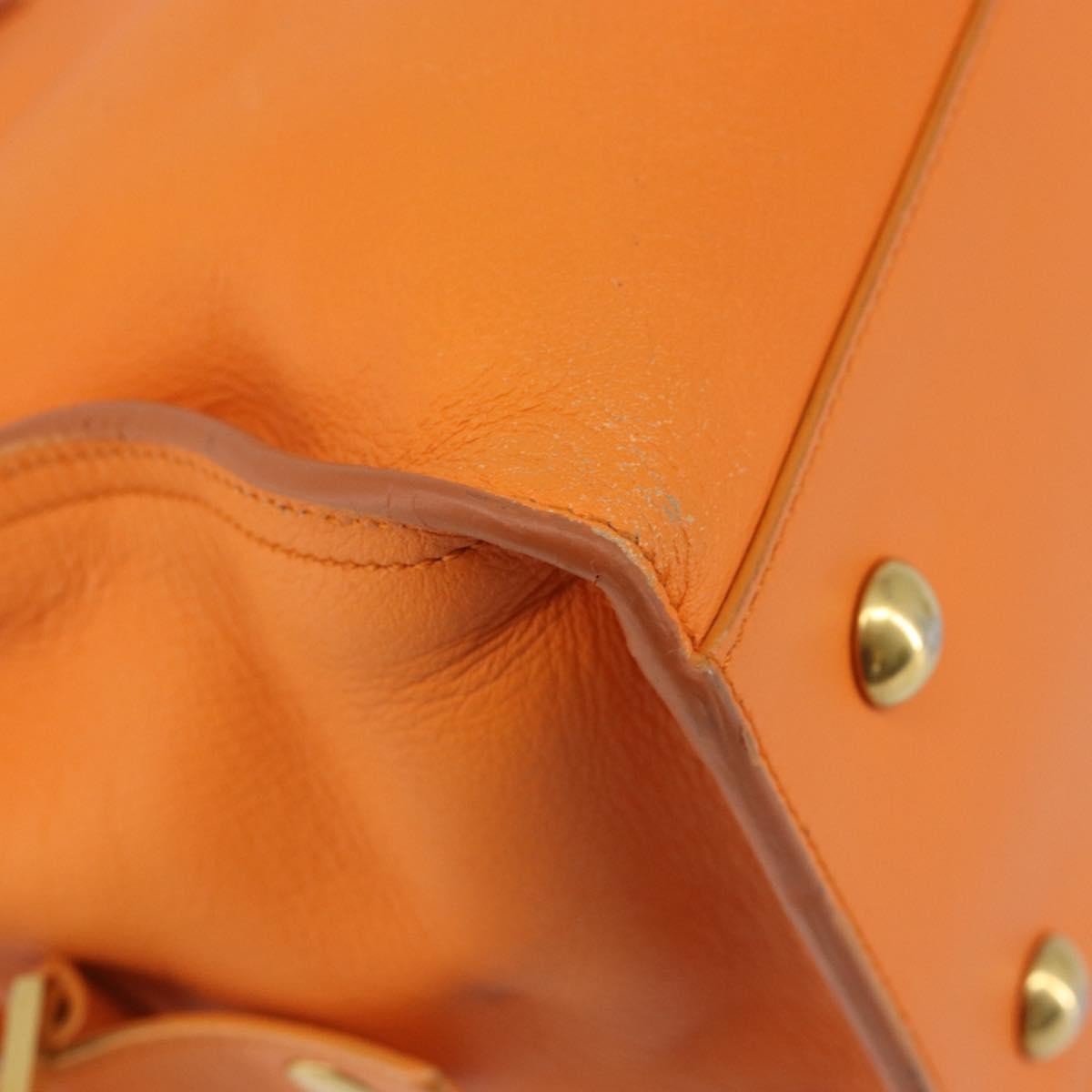 Saint Laurent Classic Y Cabas Leather, Orange, Leather, Tote Bag
