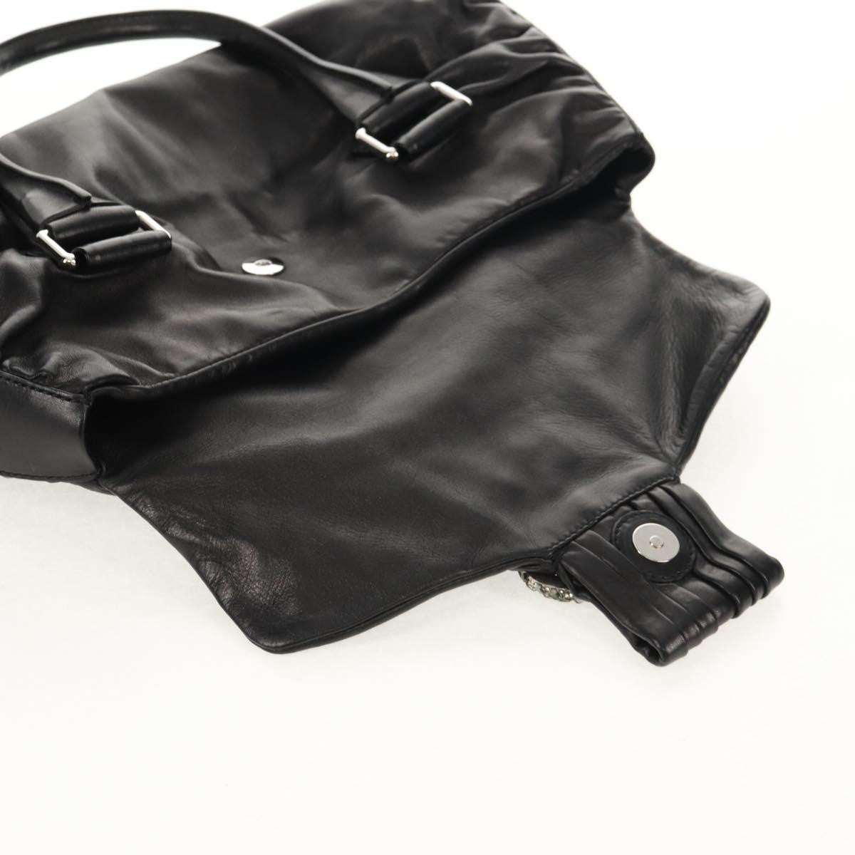Valentino Garavani Histoire Tote Leather and Strass, Black, Leather, Shoulder Bag