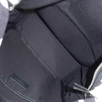 Saint Laurent City Printed Canvas, Black, Canvas, Backpack