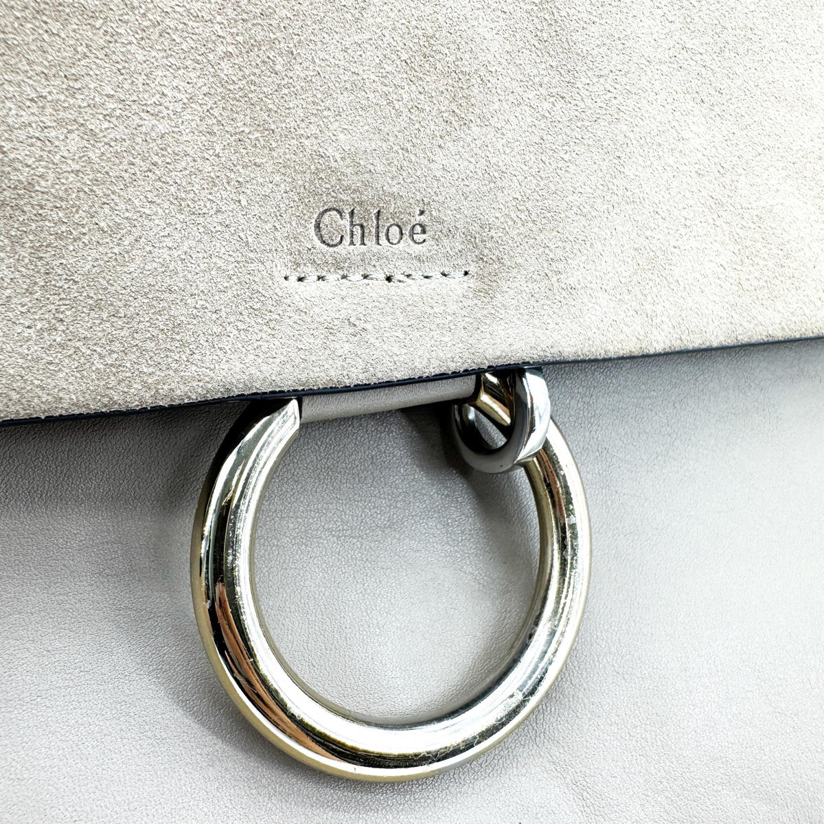Chloe Faye Leather and Suede, Brown, Suede, Shoulder Bag