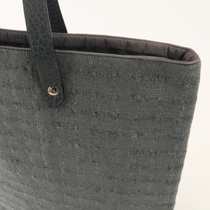 Hermes Ahmedabad Woven Leather and Canvas, Gray, Canvas, Tote Bag