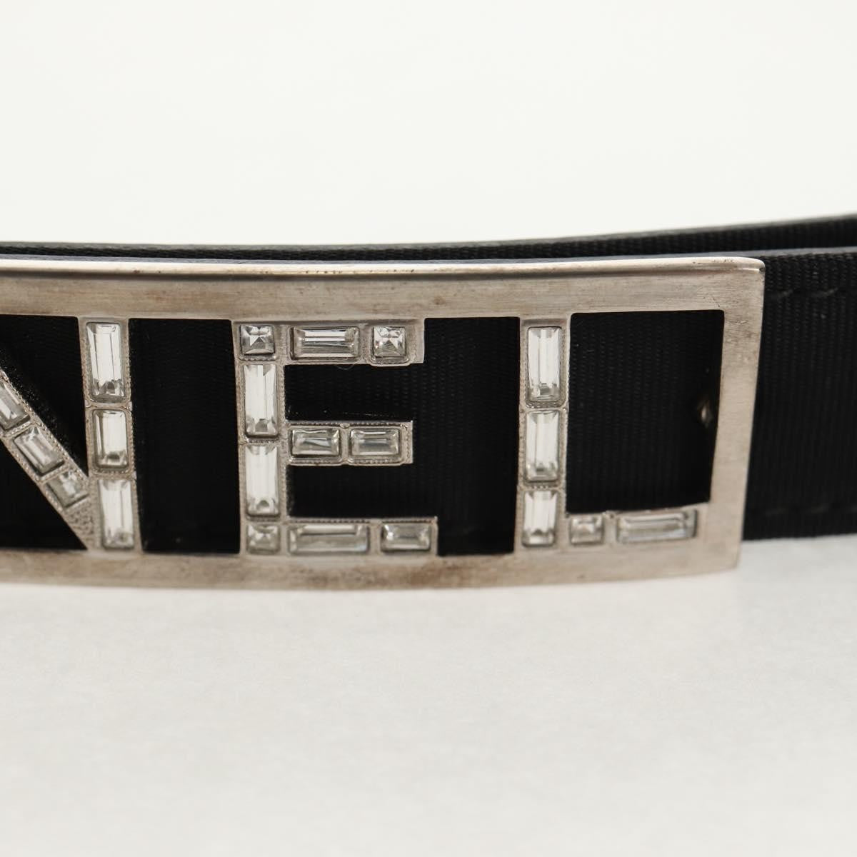 Chanel Logo Belt Leather with Metal and Crystals, Black, Leather, Belt