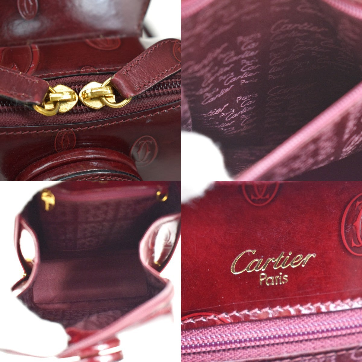 Cartier Happy birthday Patent leather, Burgundy, Patent Leather, Backpack
