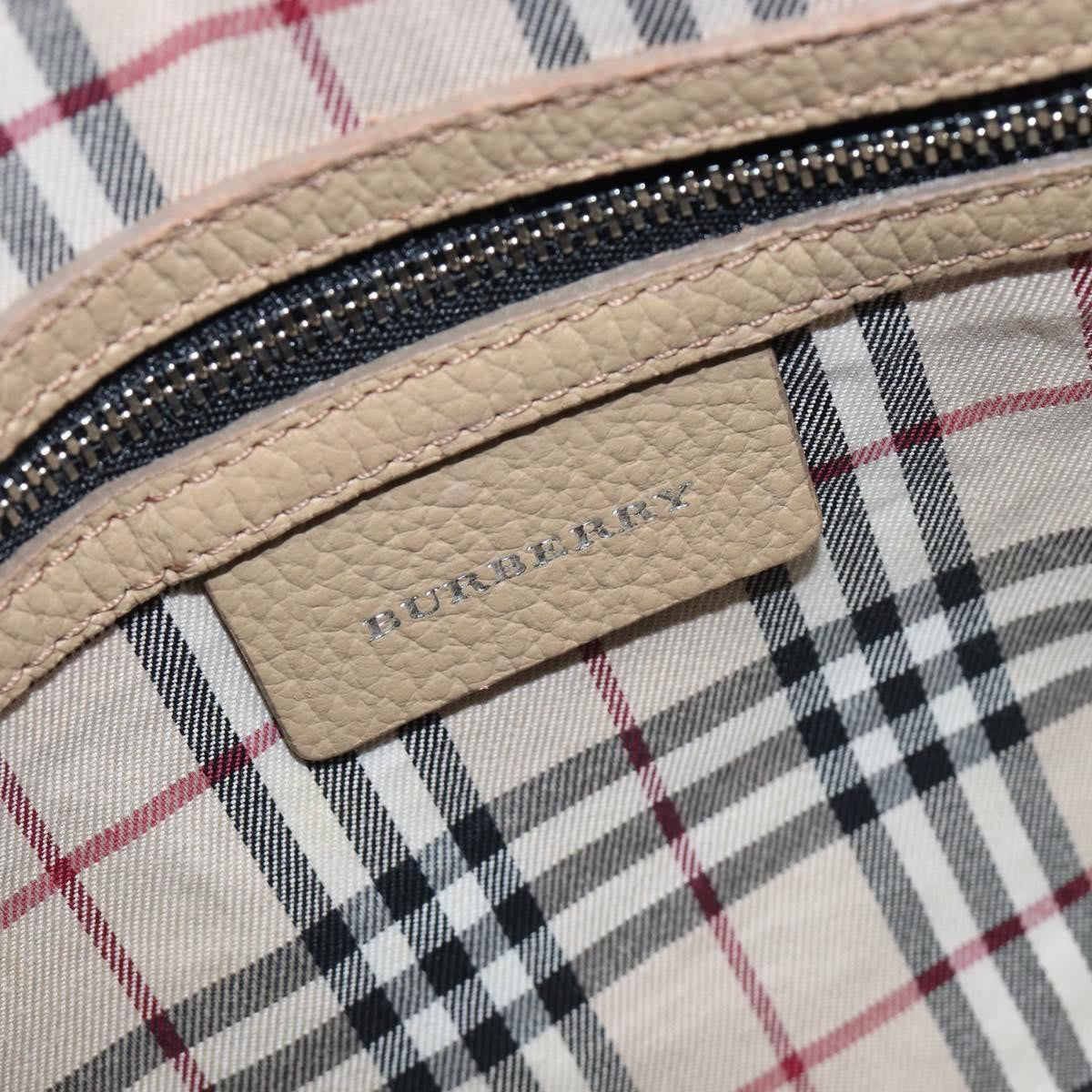 Burberry Belted Boston Leather, Beige, Leather, Handbag
