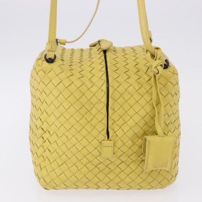 Bottega Veneta Zip Cube Messenger Intrecciato Nappa, Yellow, Leather, Shoulder Bag