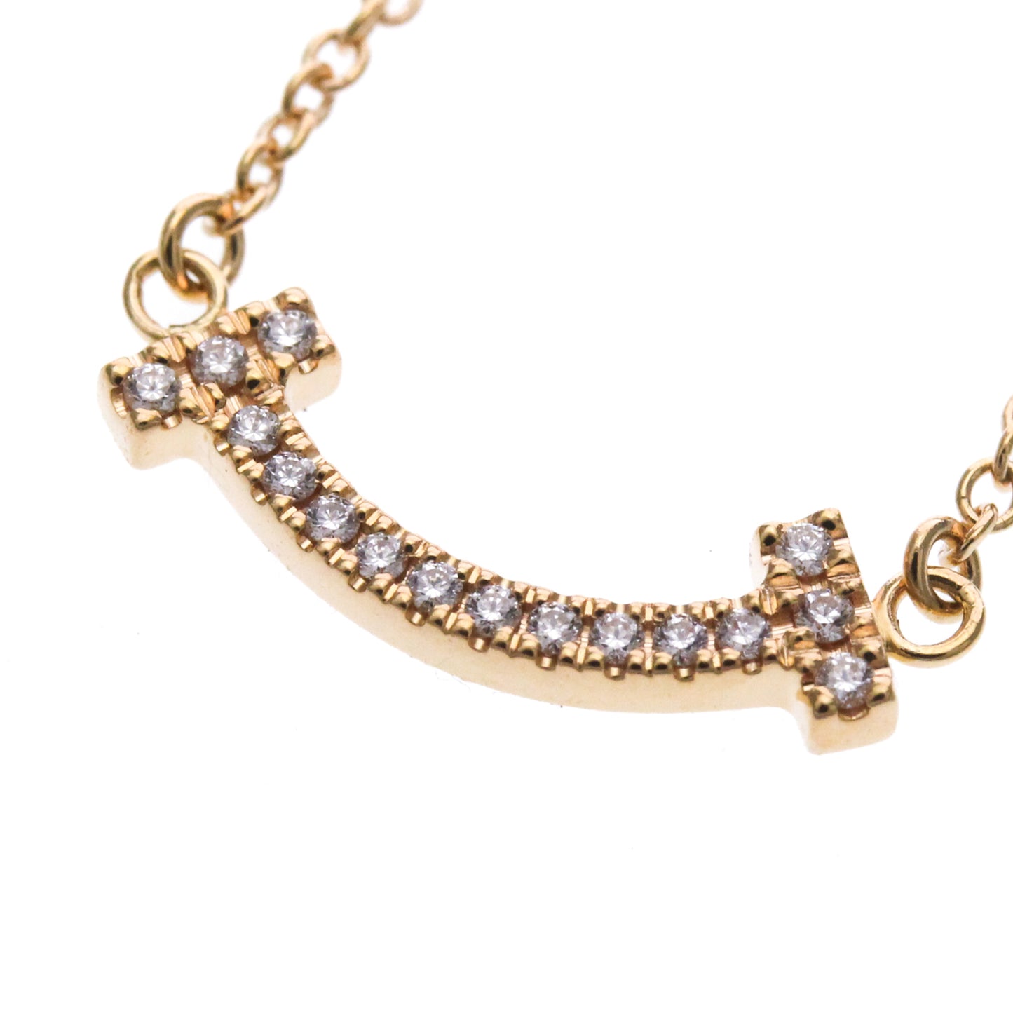 Tiffany & Co. T Smile Pendant 18K Rose Gold, Pink, Pink Gold, Necklace