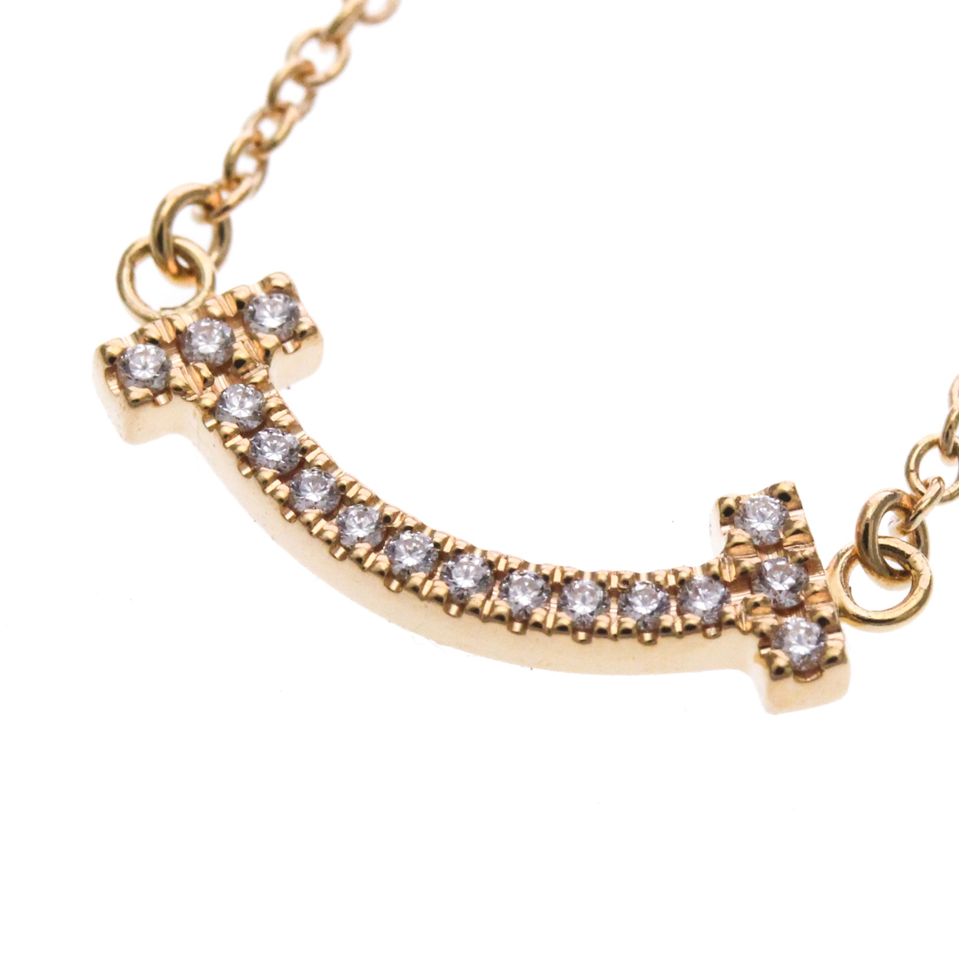 Tiffany & Co. T Smile Pendant 18K Rose Gold, Pink, Pink Gold, Necklace