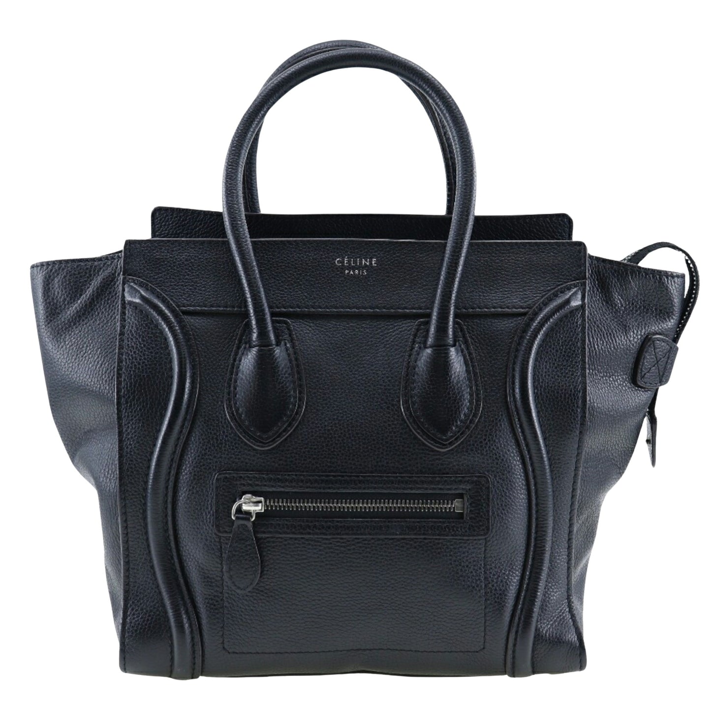 Céline Luggage, Black, Leather, handbag