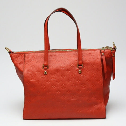 Louis Vuitton Lumineuse, Red, Canvas, tote