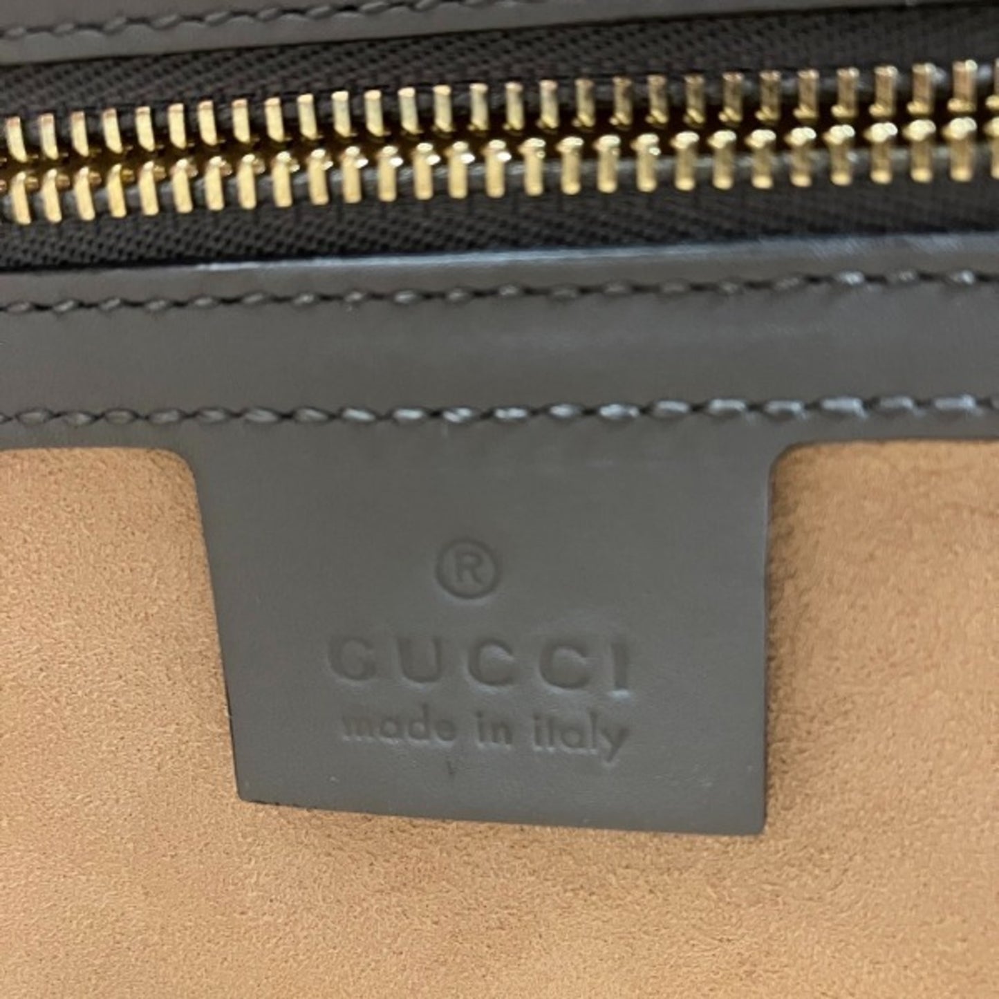 Gucci Bamboo, Grey, Leather, handbag