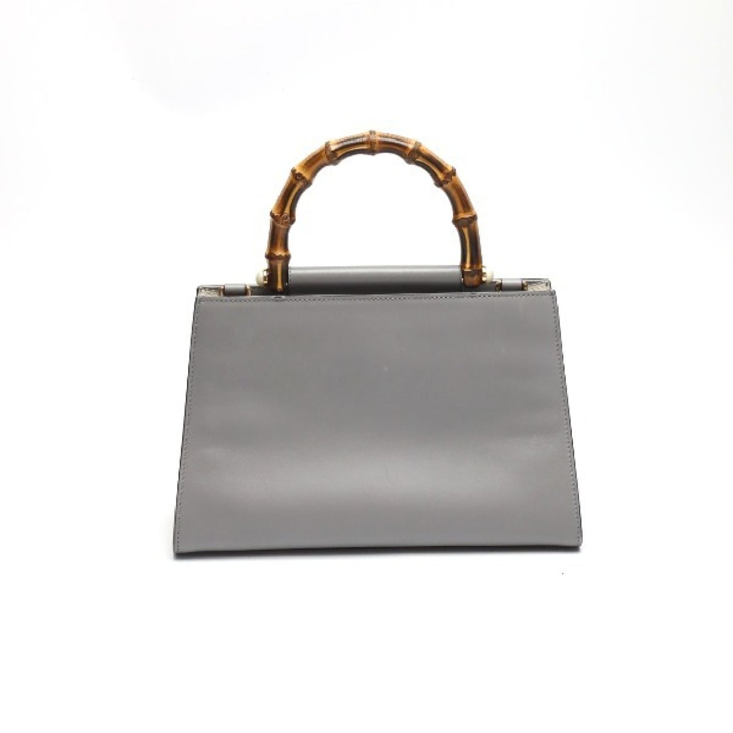 Gucci Bamboo, Grey, Leather, handbag