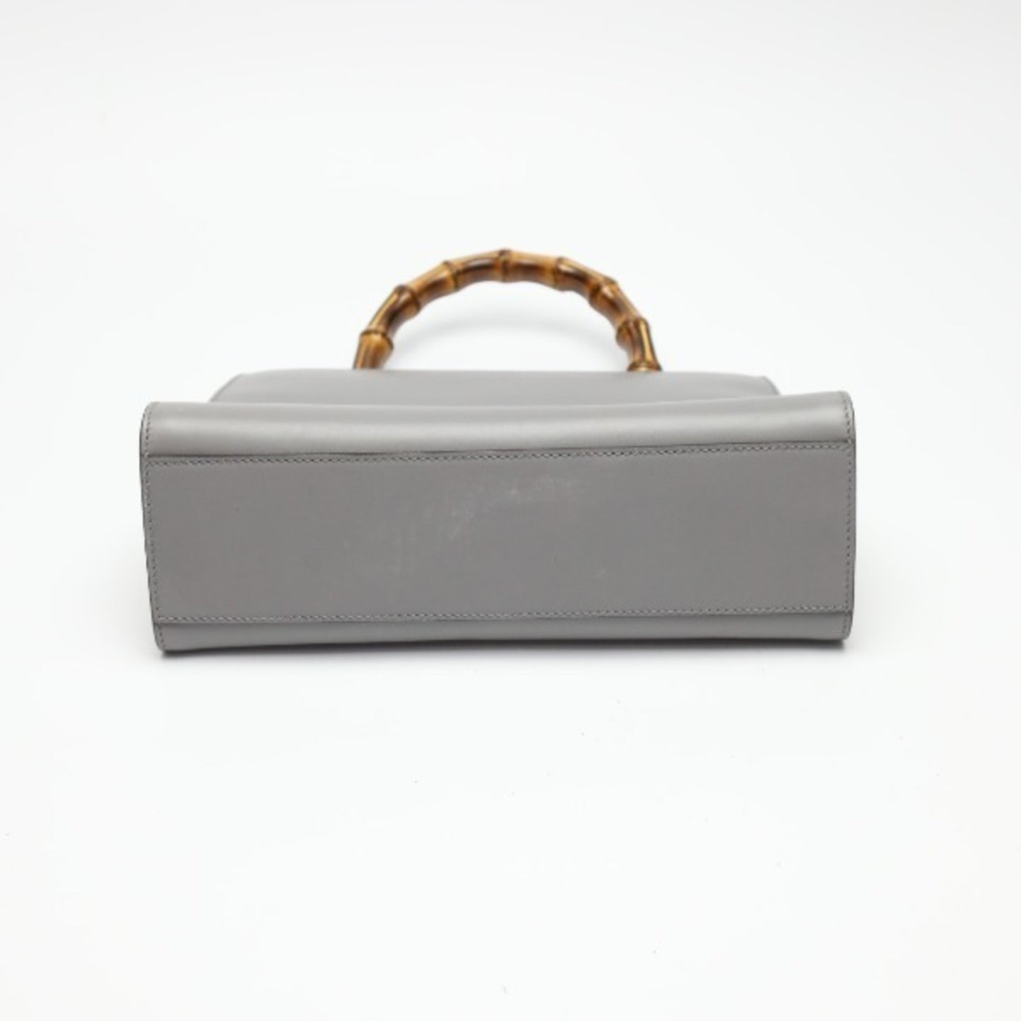 Gucci Bamboo, Grey, Leather, handbag