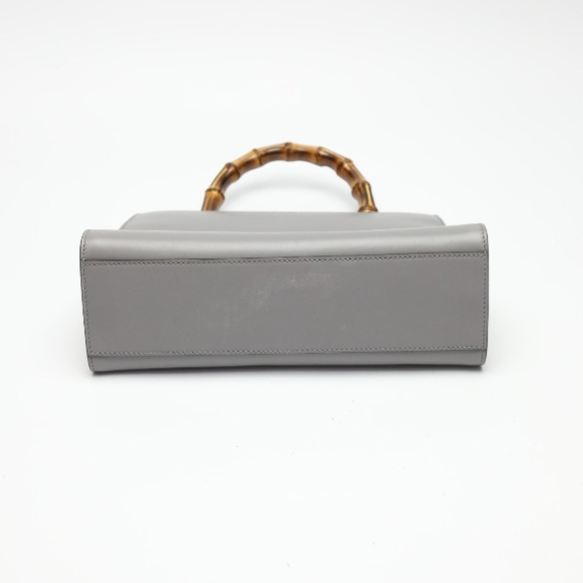 Gucci Bamboo, Grey, Leather, handbag