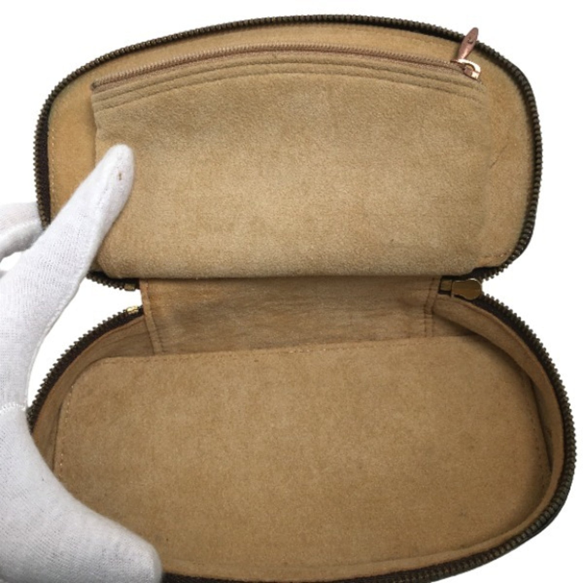Louis Vuitton Jewelry case, Brown, Canvas, wallet