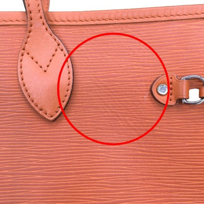 Louis Vuitton Neverfull MM, Orange, Leather, tote