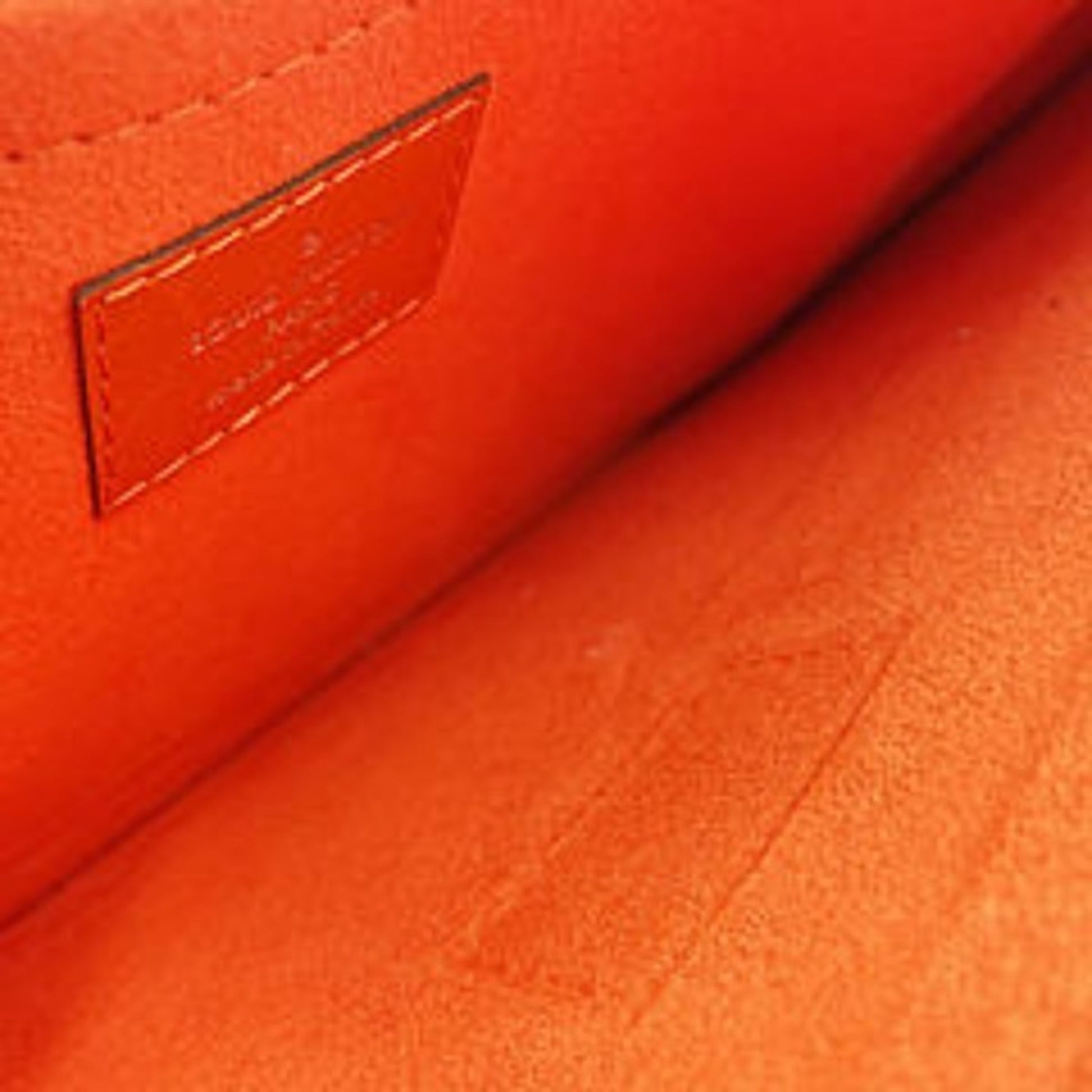 Louis Vuitton Neverfull MM, Orange, Leather, tote
