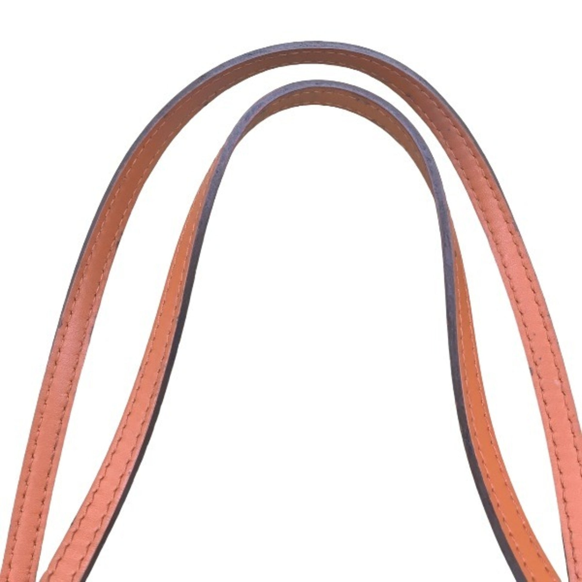 Louis Vuitton Neverfull MM, Orange, Leather, tote