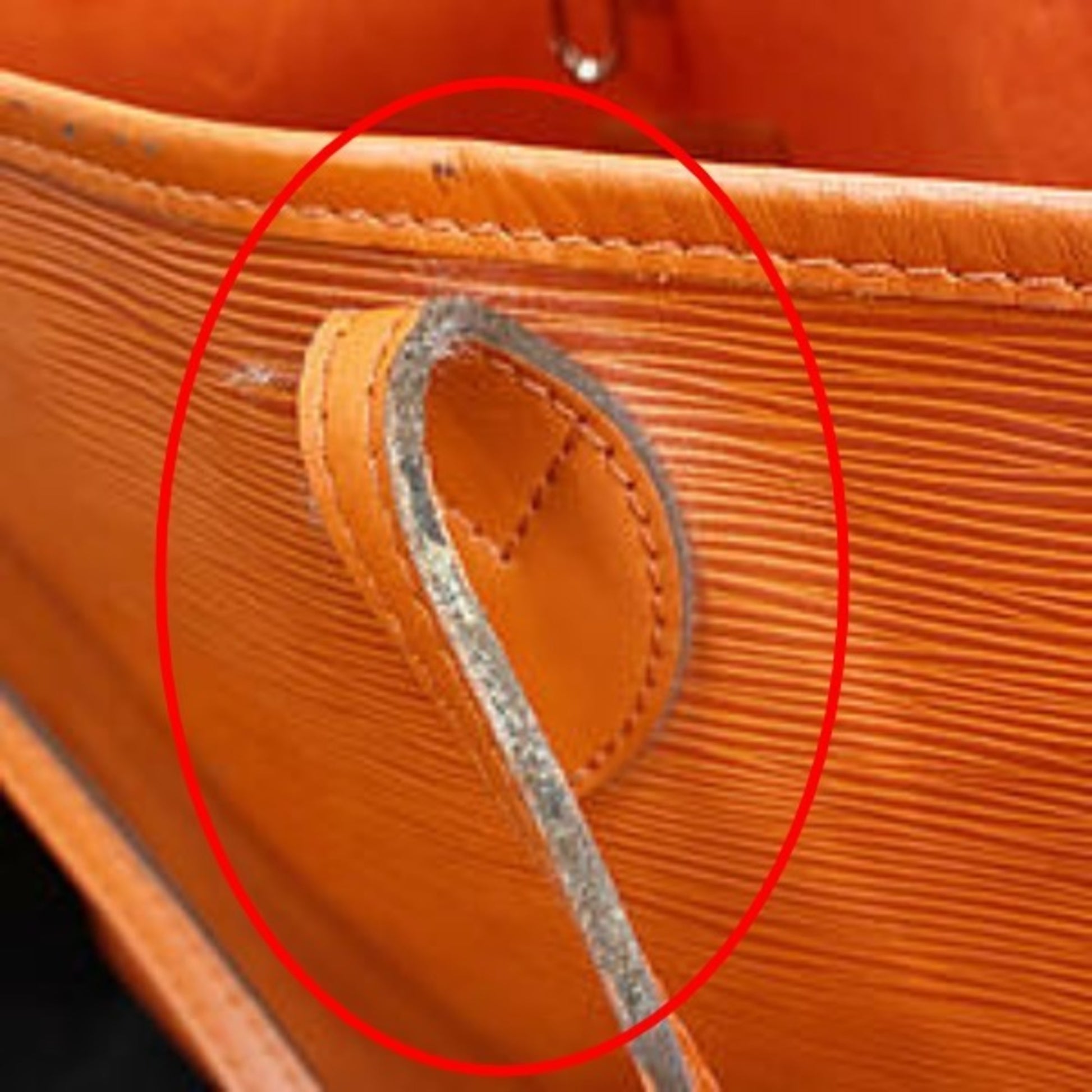 Louis Vuitton Neverfull MM, Orange, Leather, tote