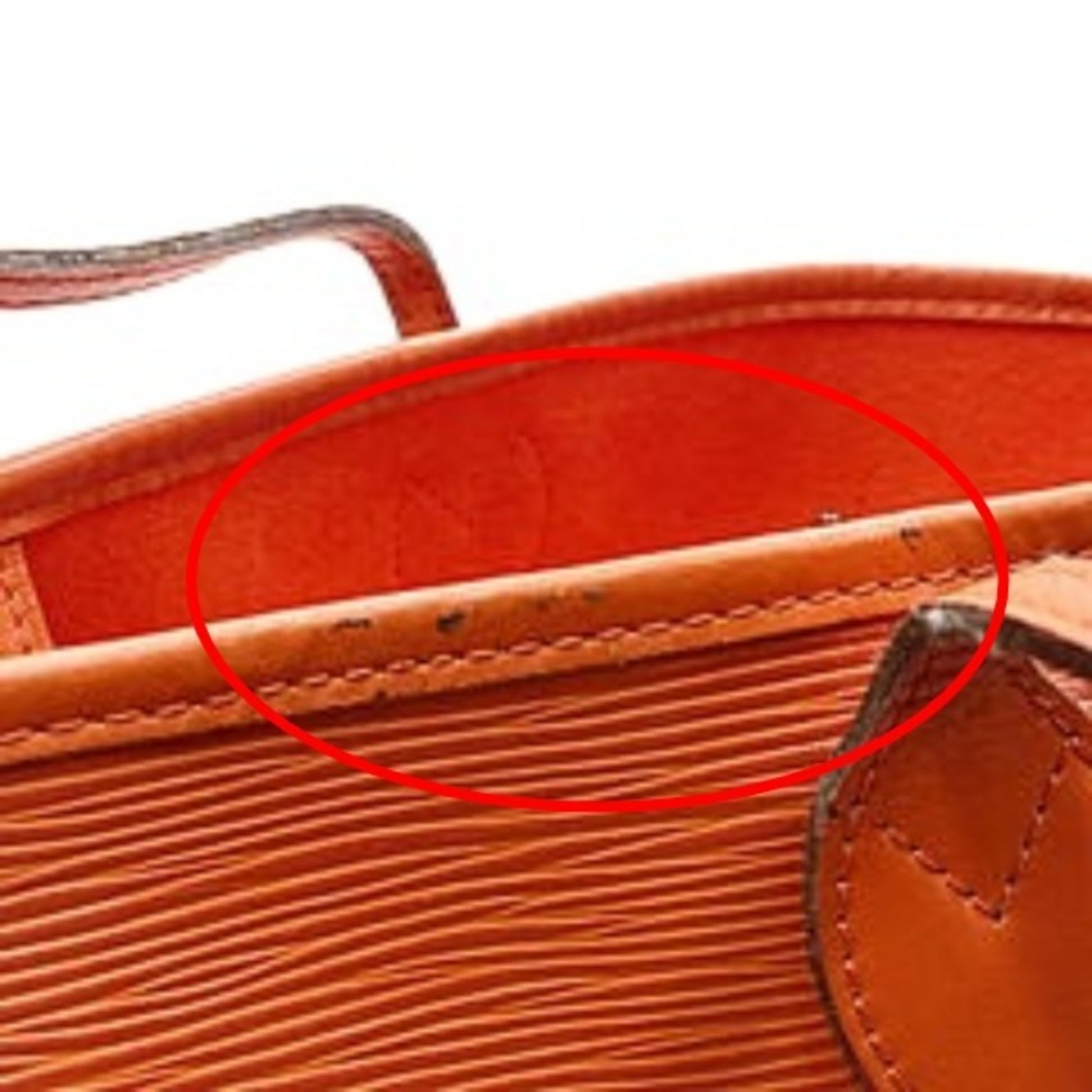 Louis Vuitton Neverfull MM, Orange, Leather, tote