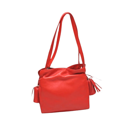 Loewe Flamenco, Red, Leather, shoulder