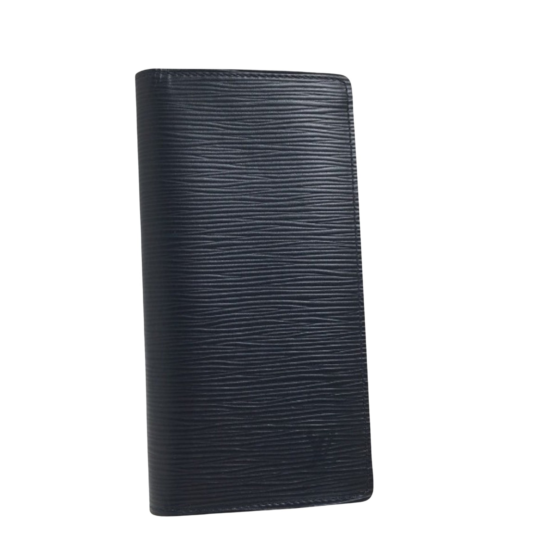 Louis Vuitton Brazza, Navy, Leather, wallet