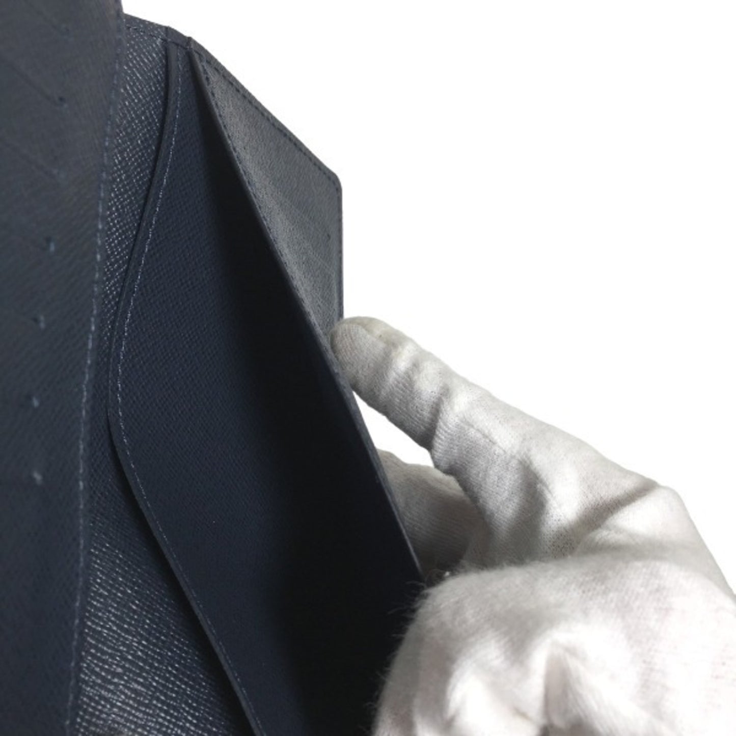 Louis Vuitton Brazza, Navy, Leather, wallet