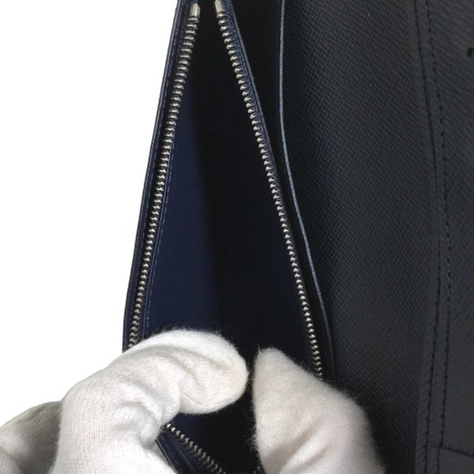 Louis Vuitton Brazza, Navy, Leather, wallet