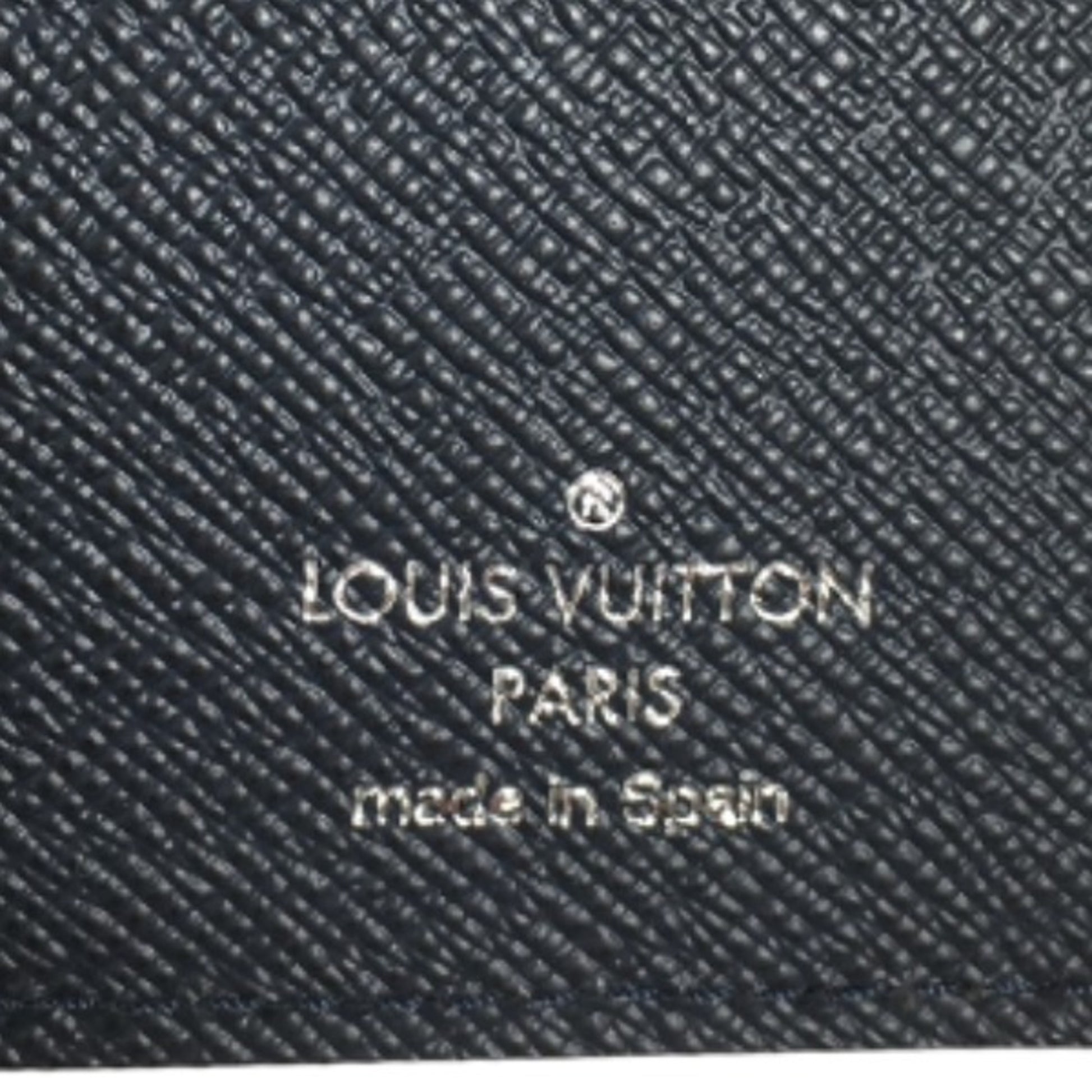 Louis Vuitton Brazza, Navy, Leather, wallet