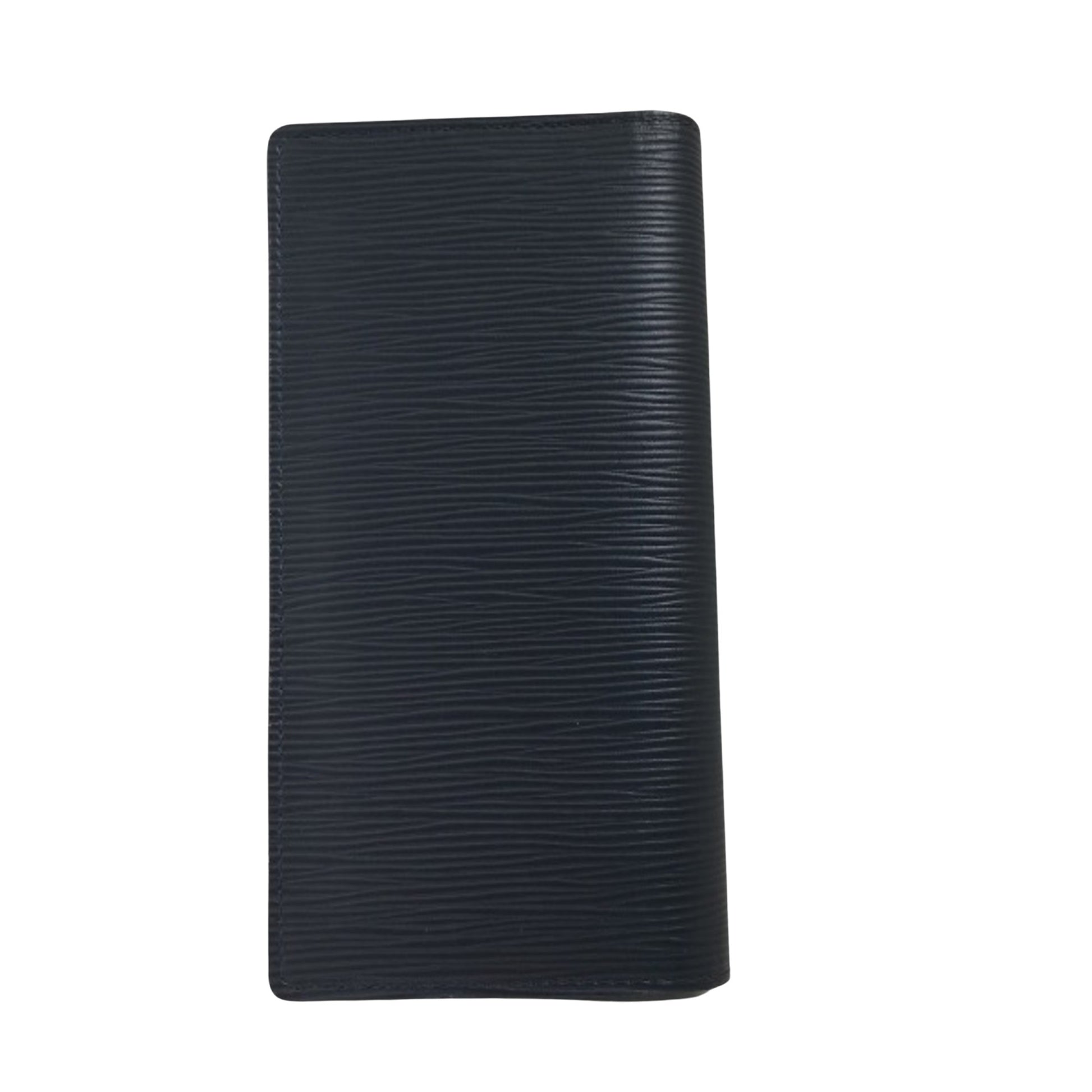 Louis Vuitton Brazza, Navy, Leather, wallet