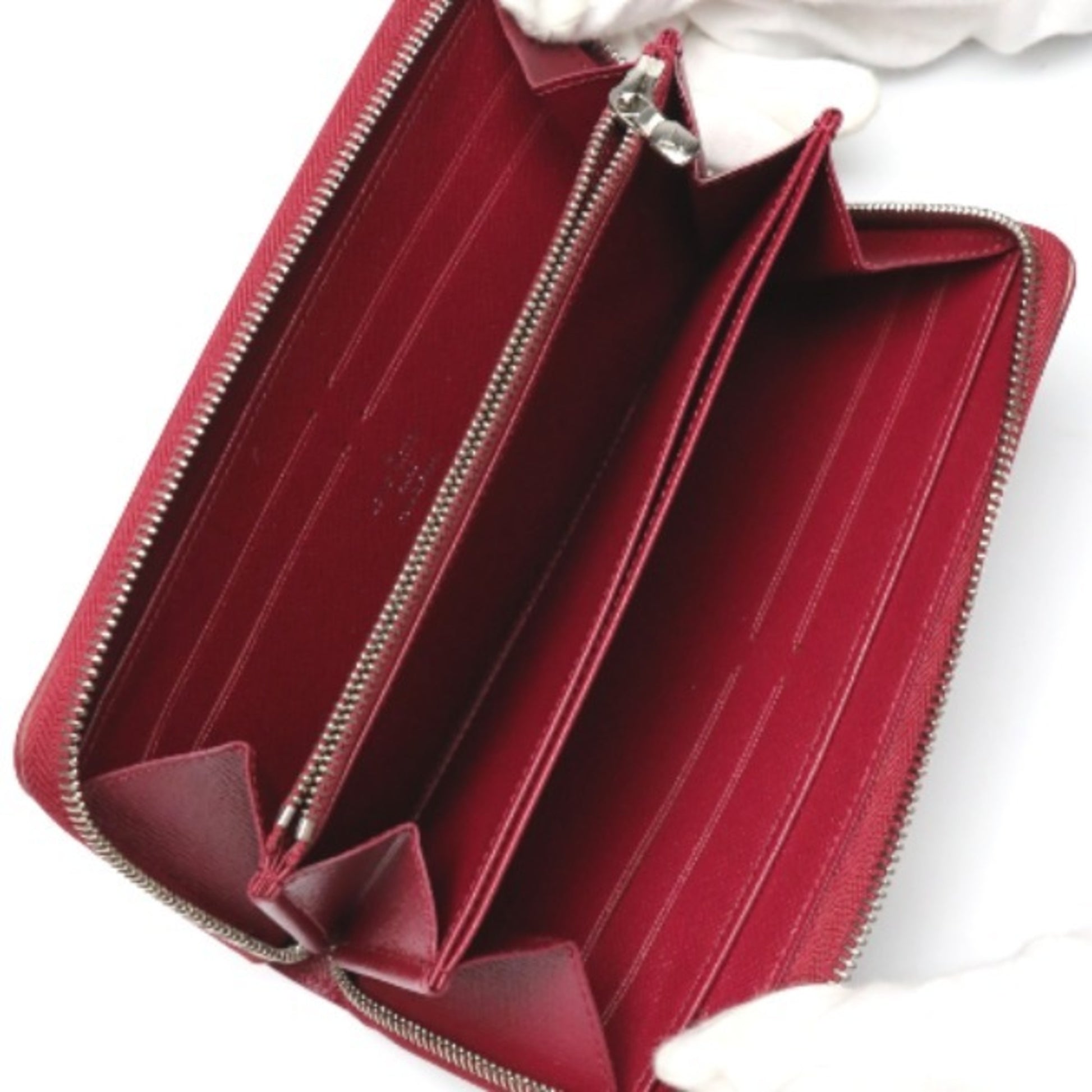 Louis Vuitton Portefeuille zippy, Burgundy, Leather, wallet