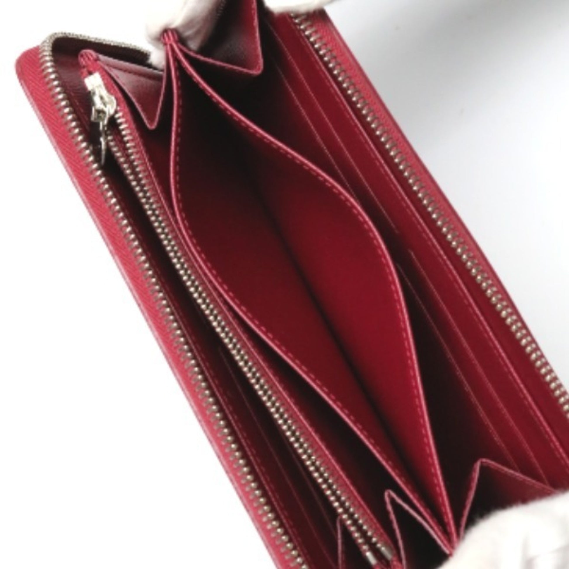 Louis Vuitton Portefeuille zippy, Burgundy, Leather, wallet