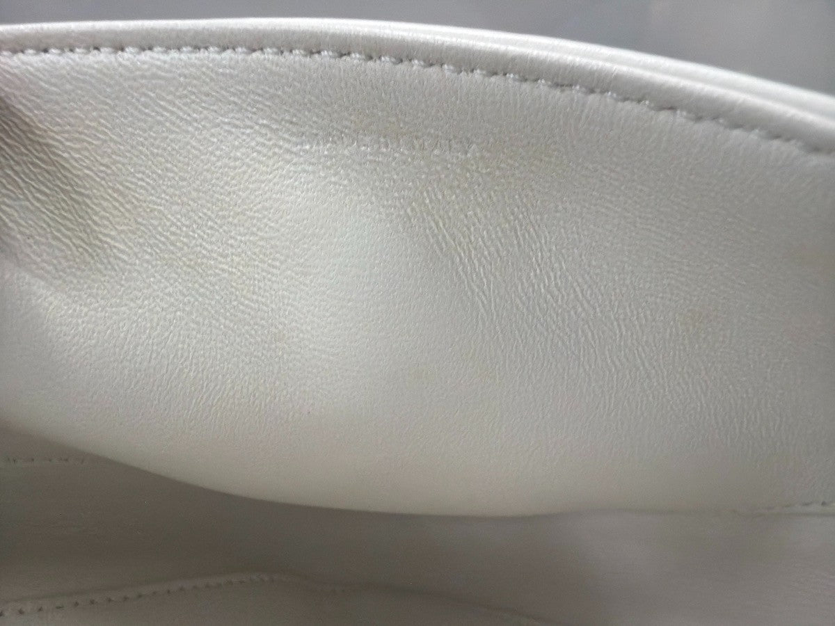 Celine Triangle Leather, White, Leather, Handbag