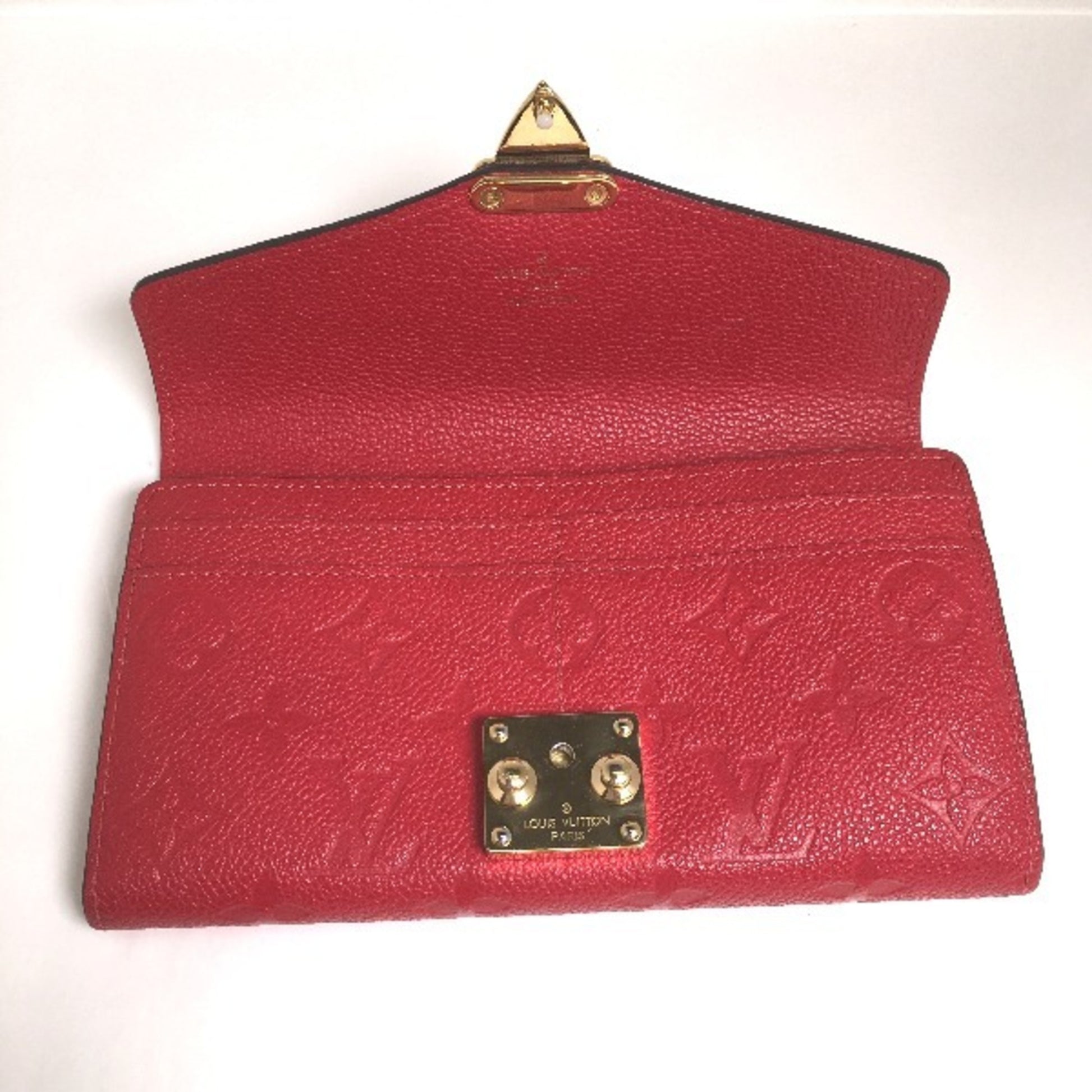 Louis Vuitton Metis, Red, Leather, wallet