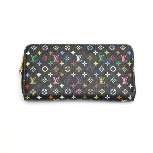 Louis Vuitton Zippy, Black, Canvas, wallet