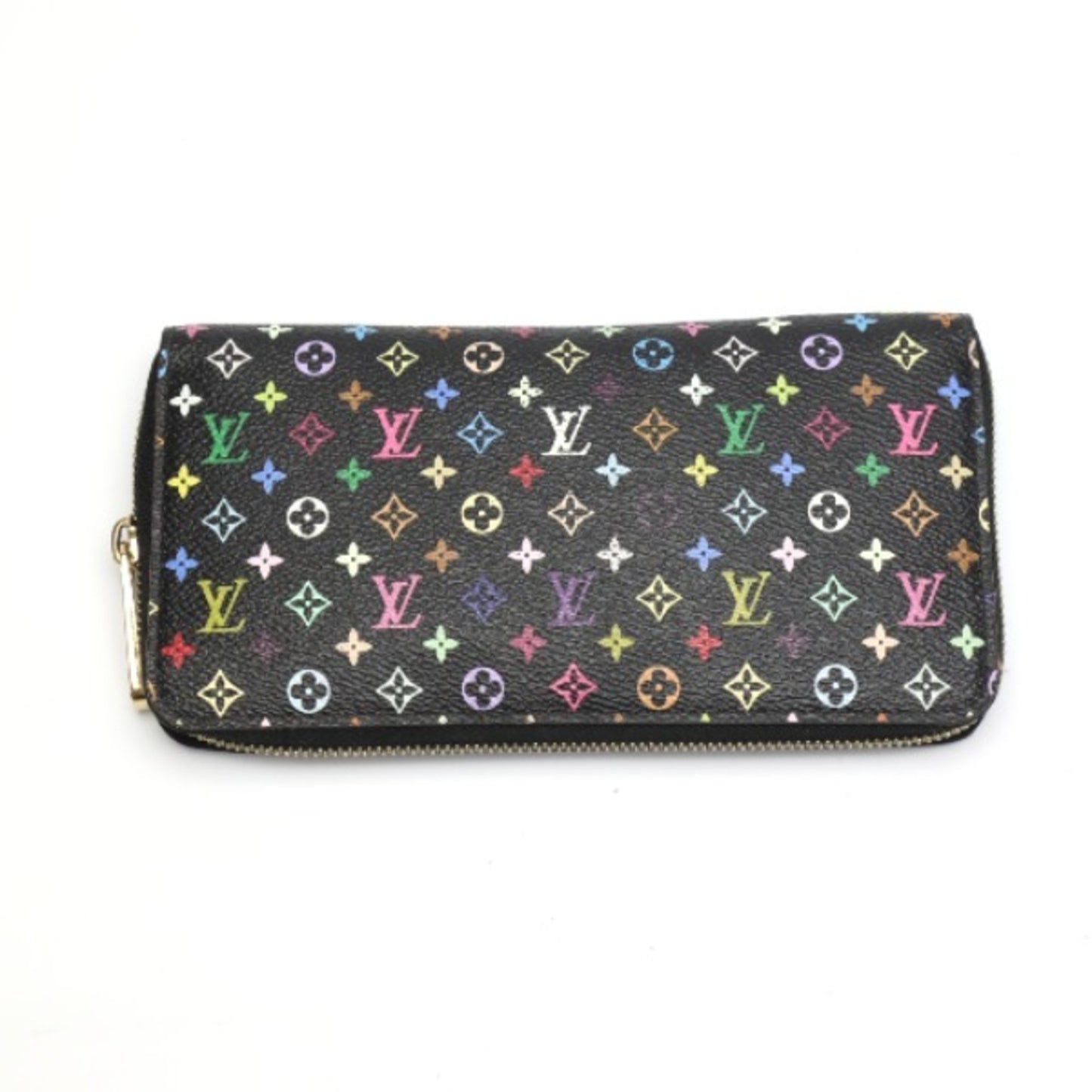 Louis Vuitton Zippy, Black, Canvas, wallet