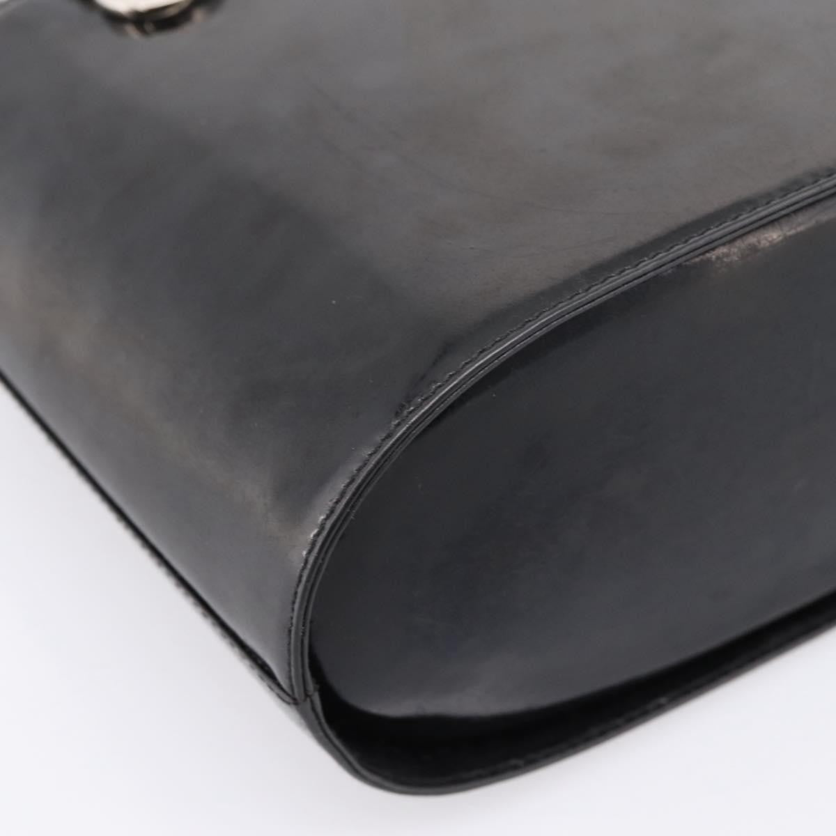 Salvatore Ferragamo Gancini Top Handle Patent leather, Black, Patent Leather, Handbag