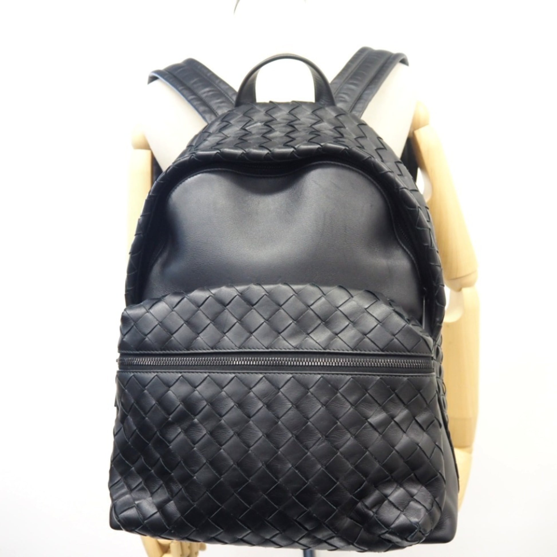 Bottega Veneta, Black, Leather, backpack