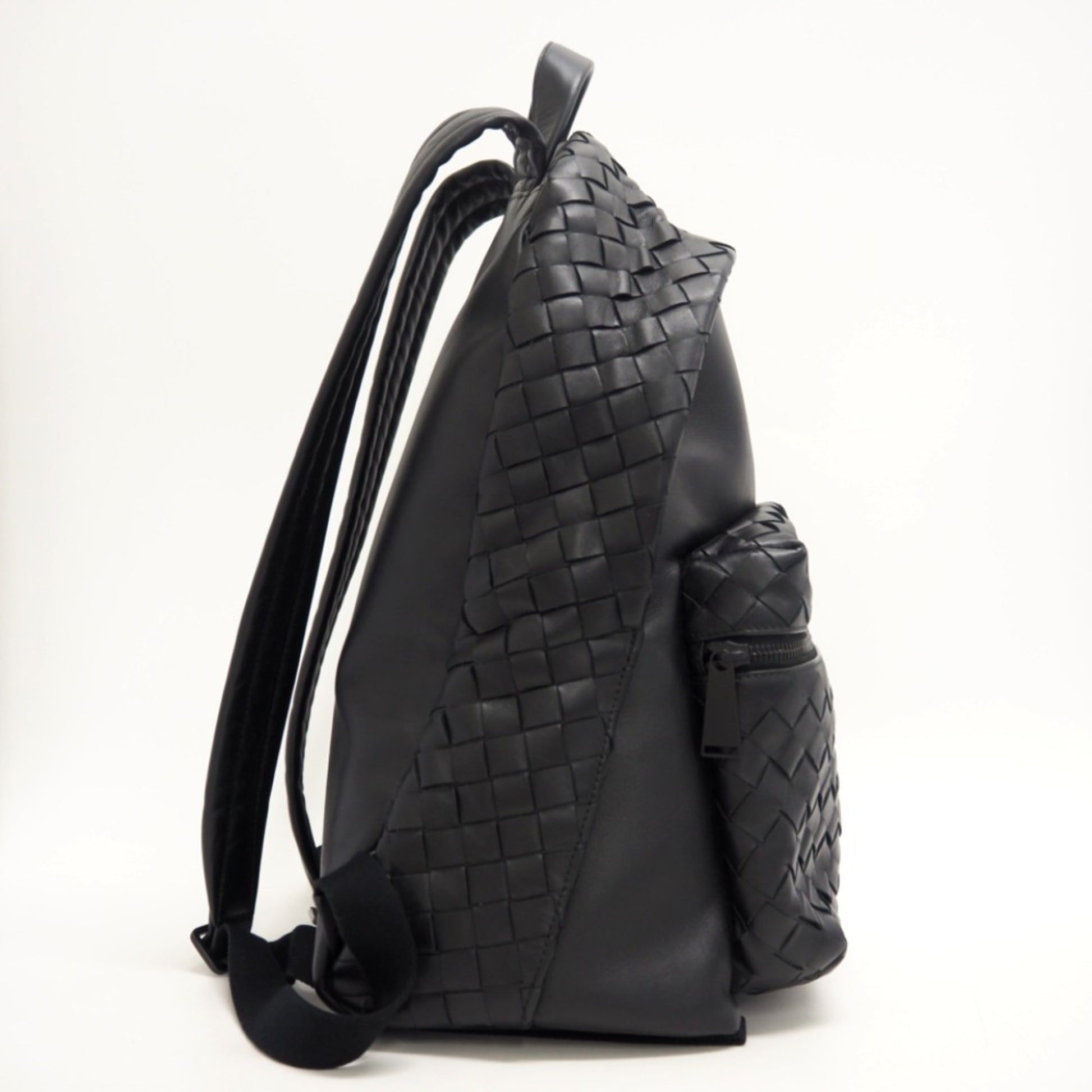 Bottega Veneta, Black, Leather, backpack