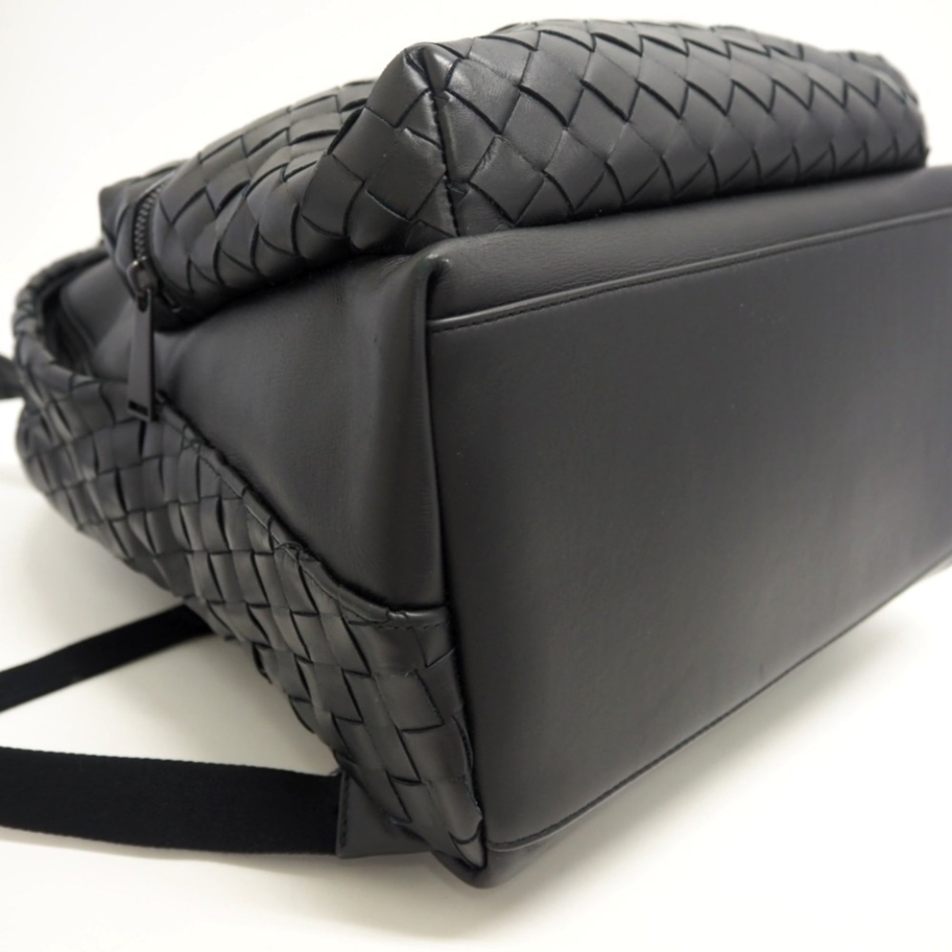 Bottega Veneta, Black, Leather, backpack