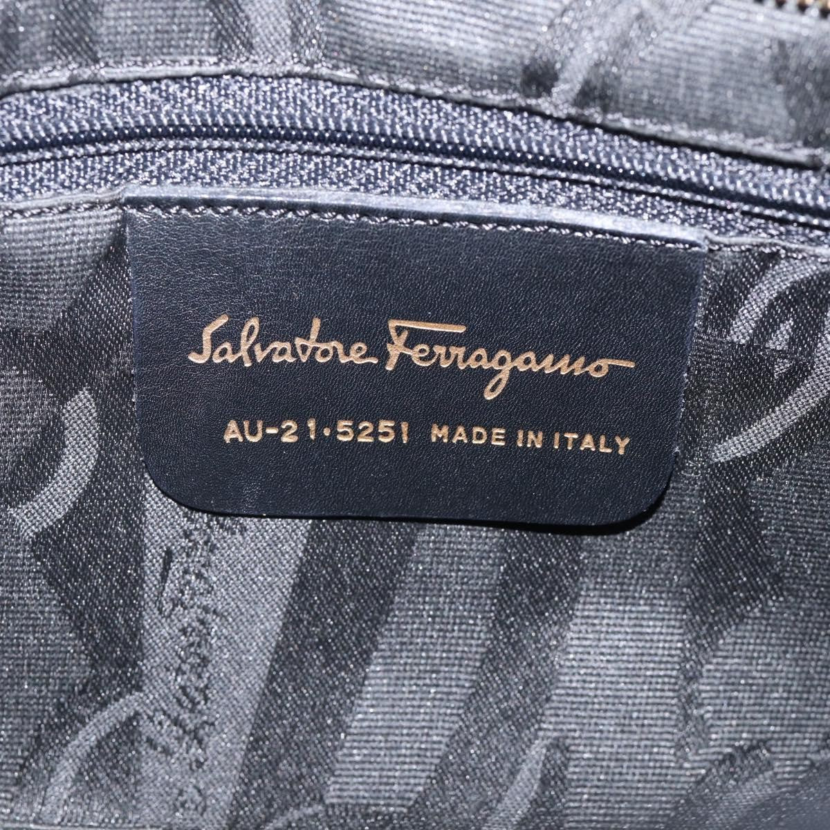 Salvatore Ferragamo Vala Canvas, Navy, Canvas, Shoulder Bag