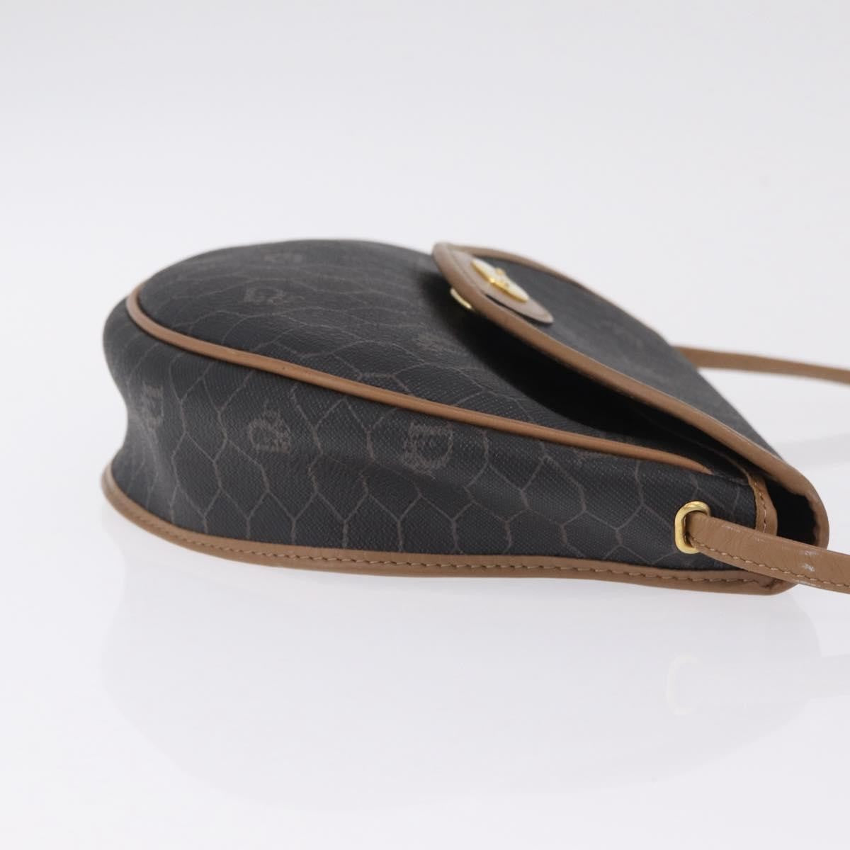 Christian Dior Vintage Honeycomb Canvas, Black, Canvas, Shoulder Bag