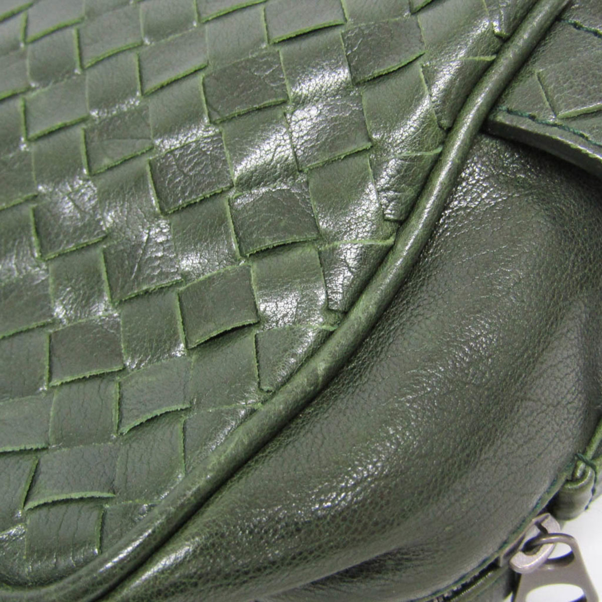 Bottega Veneta Toiletry Case Intrecciato Nappa, Green, Leather, Clutch